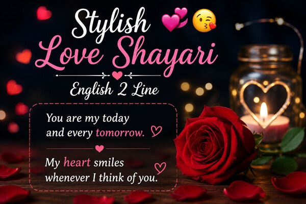 Stylish 💕 Shayari Pyaar ❤ English 2 Line