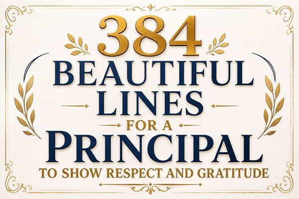 Beautiful Lines for a Principal