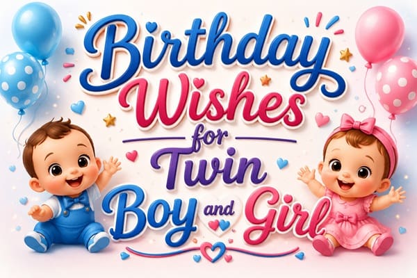 Birthday Wishes for Twin Boy and Girl
