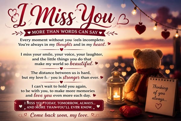 I Miss You Messages for Her